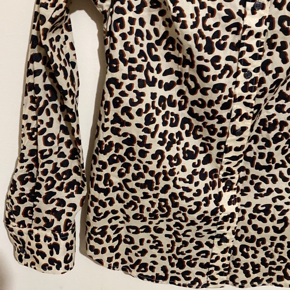 1901 Beige Shadow Leopard Print Long Sleeve Top Size XS - Picture 4 of 10